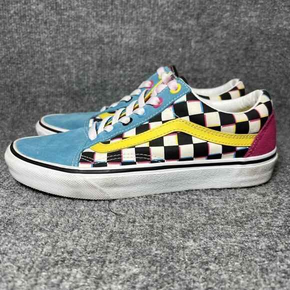 Vans Old Skool Shoes Womens 7 Multicolor 3D Checkerboard Skate - Picture 3 of 9